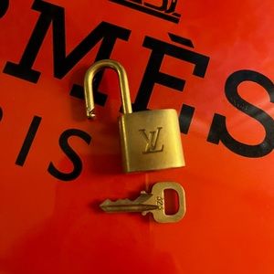 ⭐️ Louis Vuitton authentic gold/brass tone lock and key #323, 342 or 312.